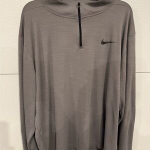 Nike Gray Quarter-Zip Dri-Fit Pullover Long Sleeve Size XXL